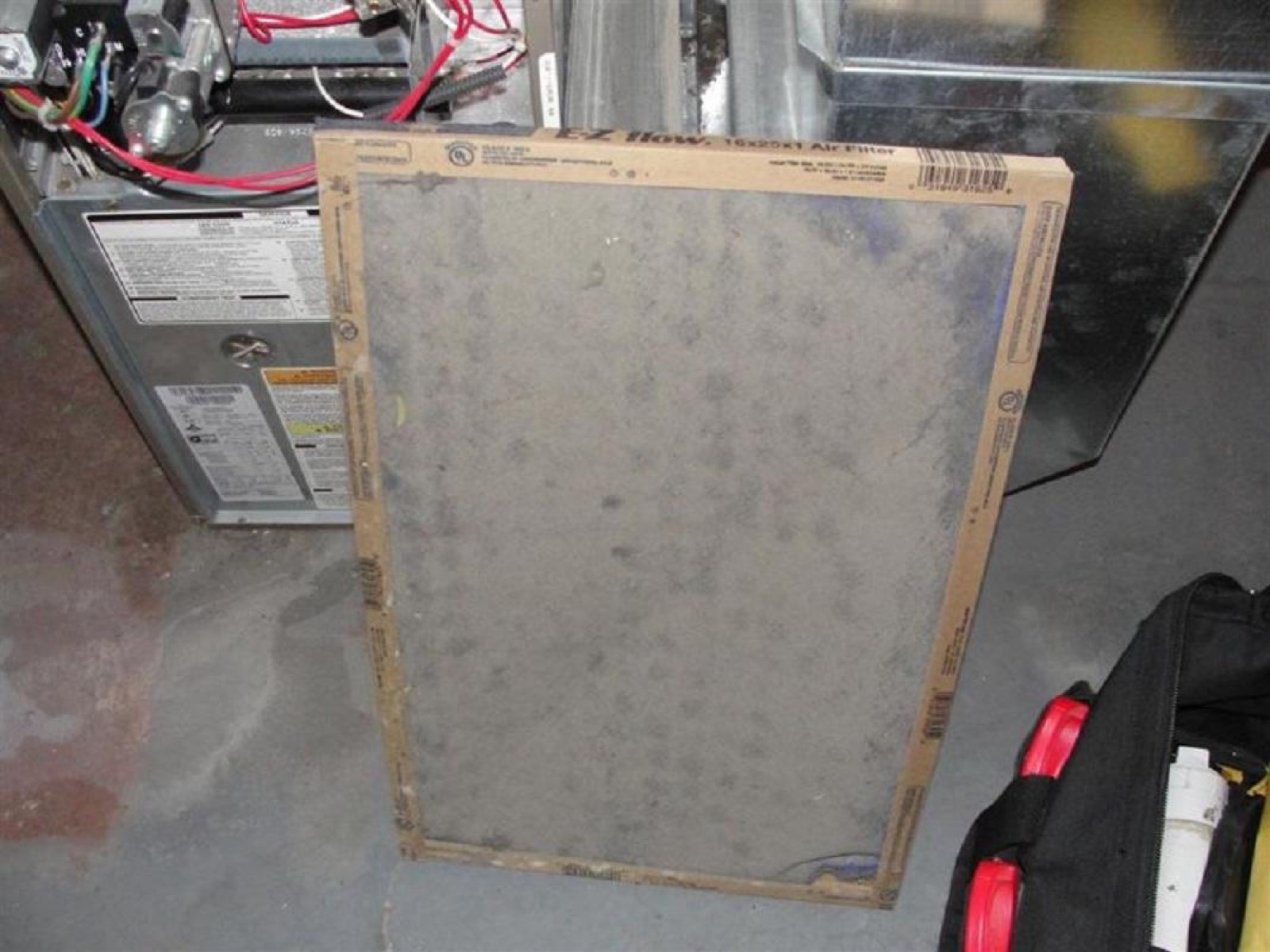 Heavily clogged air filter — why regular maintenance protects efficiency