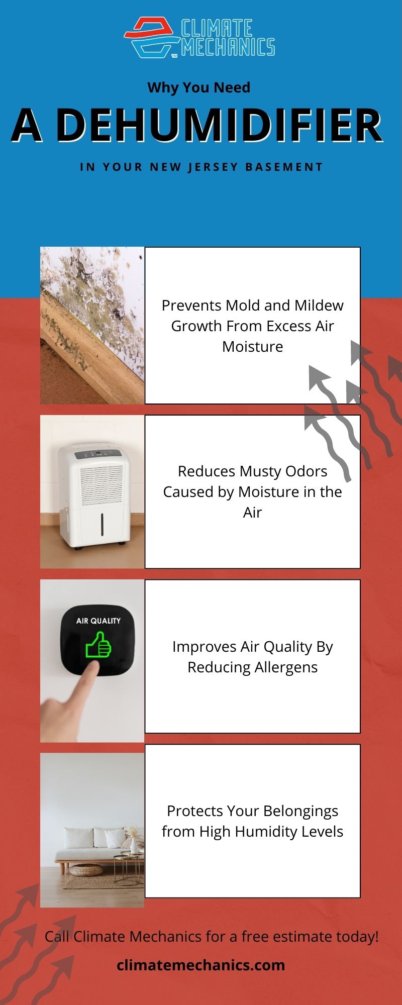 Infographic about why you need a dehumidifier in your New Jersey home.